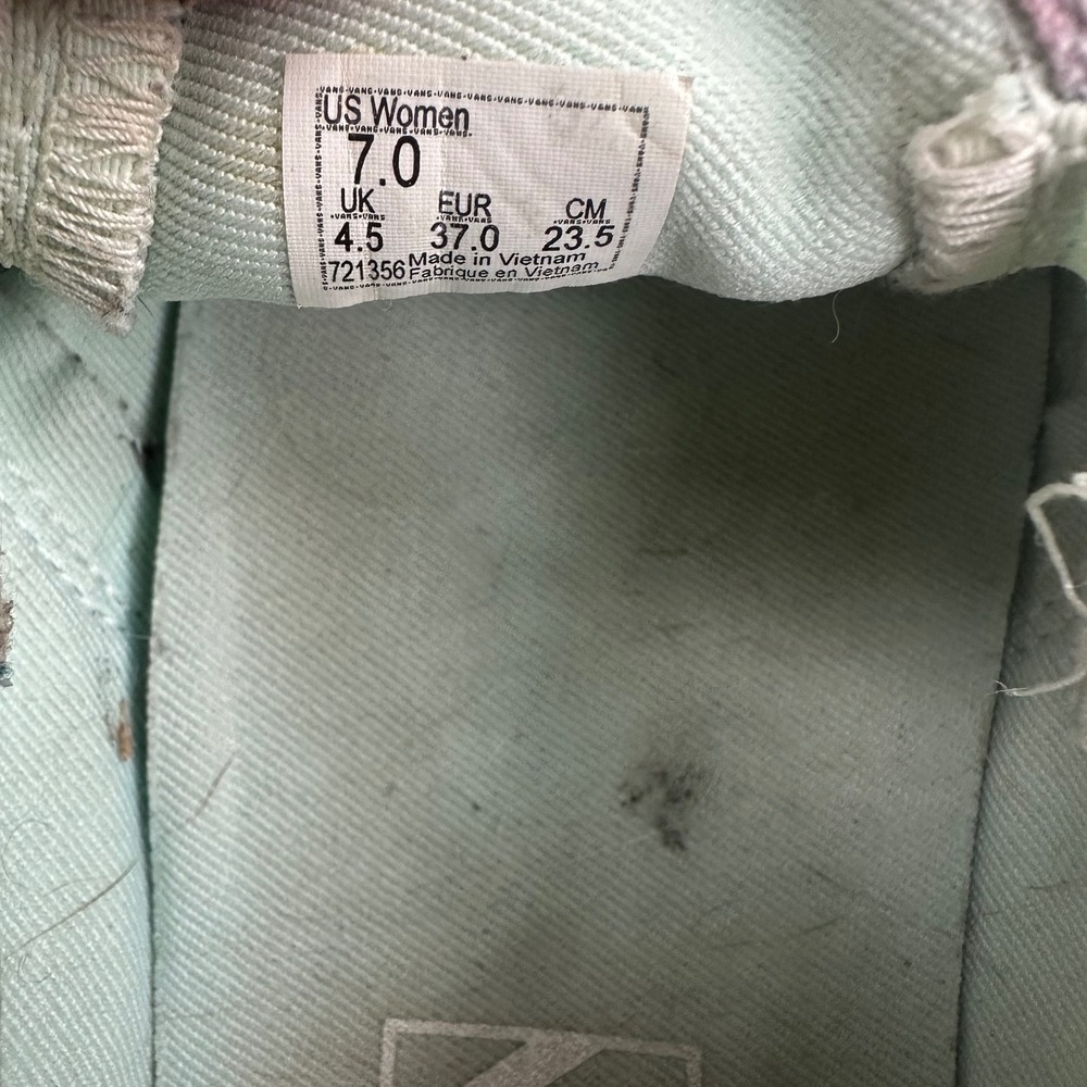 Vans Asher Slip-On Tie-Dye Pastel Multi-Color Canvas Sneaker Women Sz 7 Boho Y2K - Picture 7 of 8